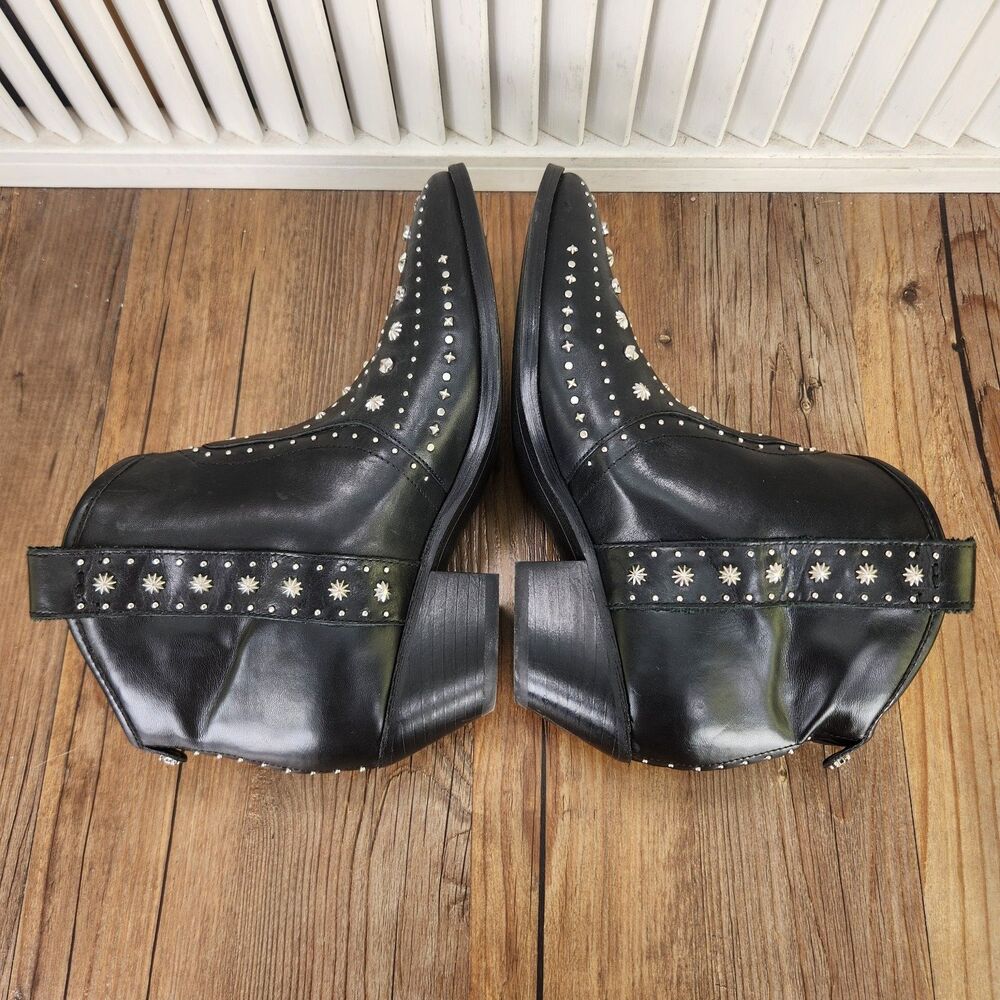Sam Edelman Brian Studded Ankle Booties Womens Size 6 M Black Western City Boots - Picture 6 of 11